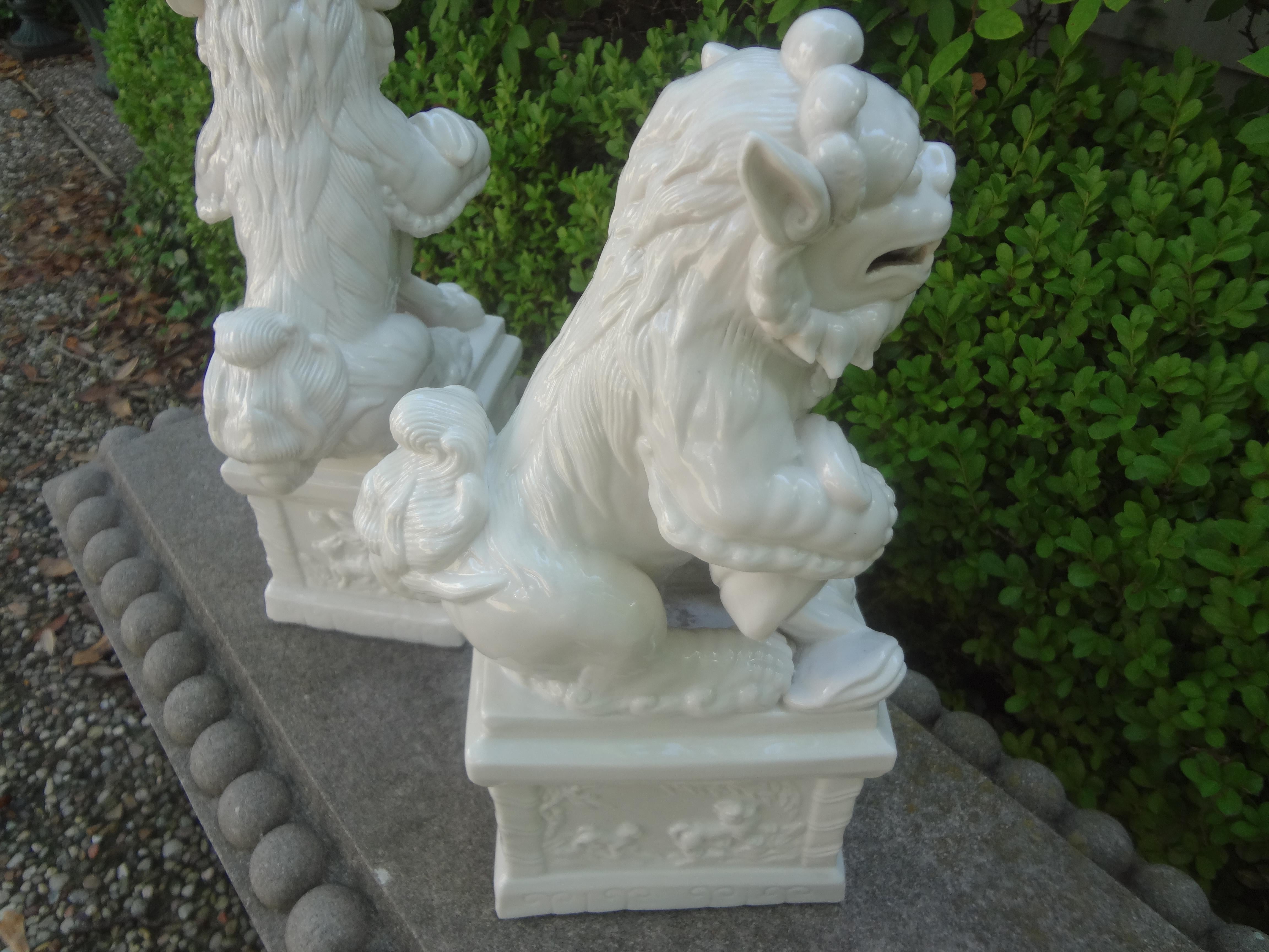 Pair of Chinese Blanc De Chine Foo Dogs 7