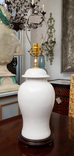 Chinese Blanc de Chine Ginger Jar Vases as Table Lamp.