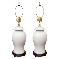 Vintage Chinese Blanc de Chine Ginger Jar Vases as Table Lamp.