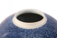 Pair of Chinese Blue and Orange Fish Design Lidded Porcelain Jars