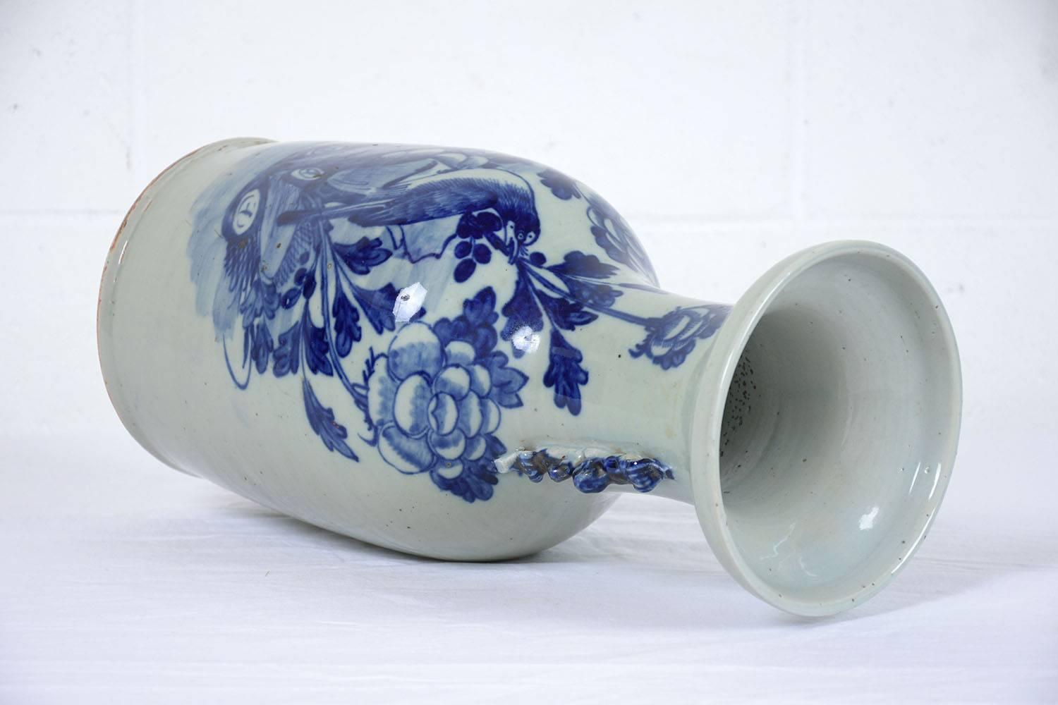 Pair of Chinese Blue and White Ceramic Vases 5