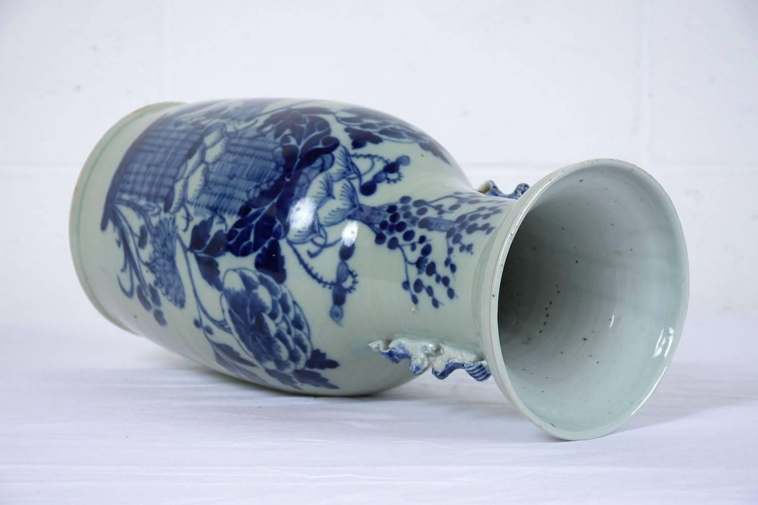 Pair of Chinese Blue and White Ceramic Vases 6