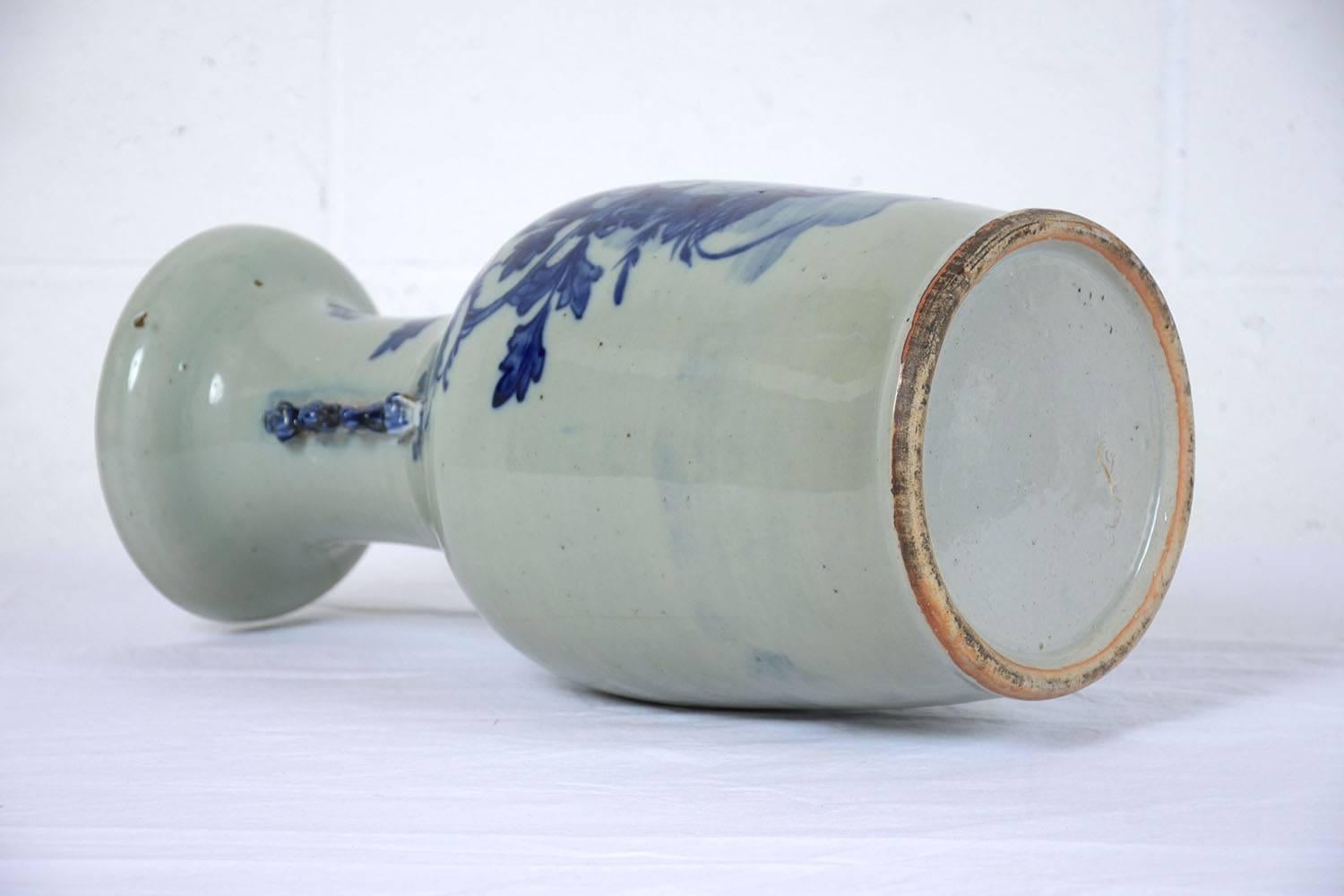 Pair of Chinese Blue and White Ceramic Vases 8