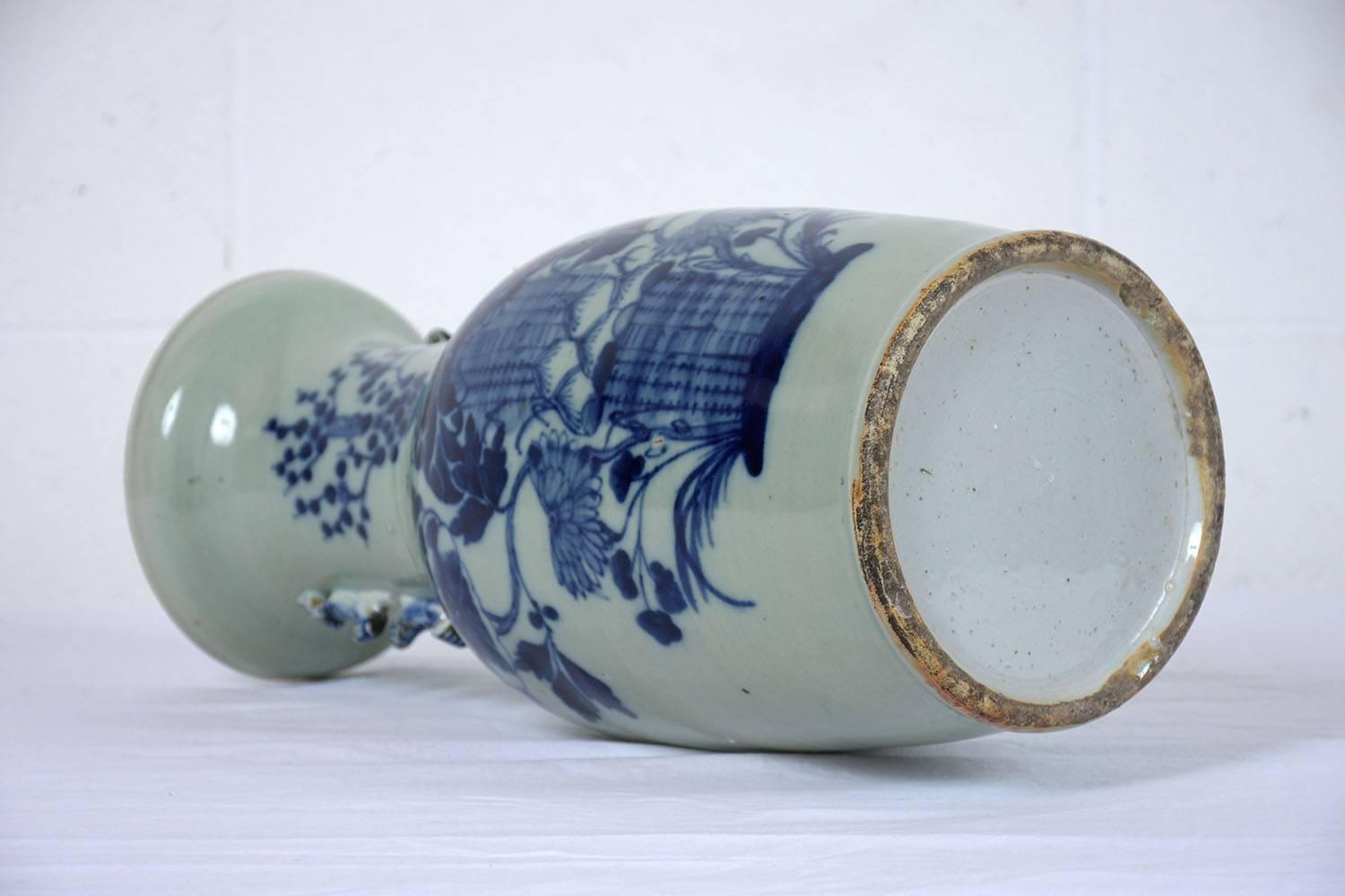 Pair of Chinese Blue and White Ceramic Vases 9