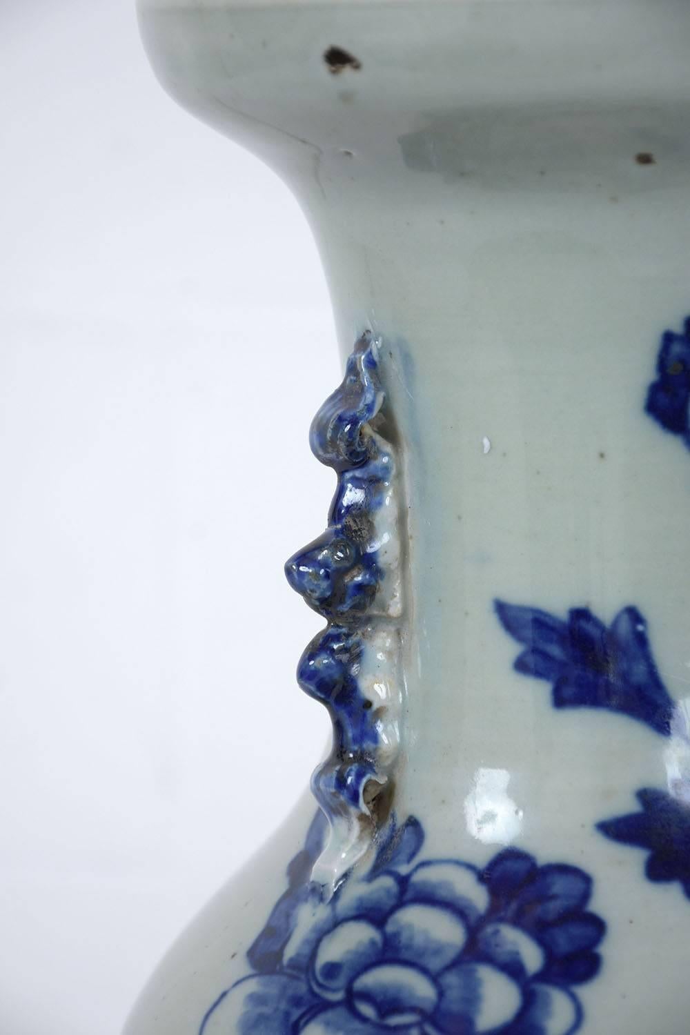 Pair of Chinese Blue and White Ceramic Vases 2