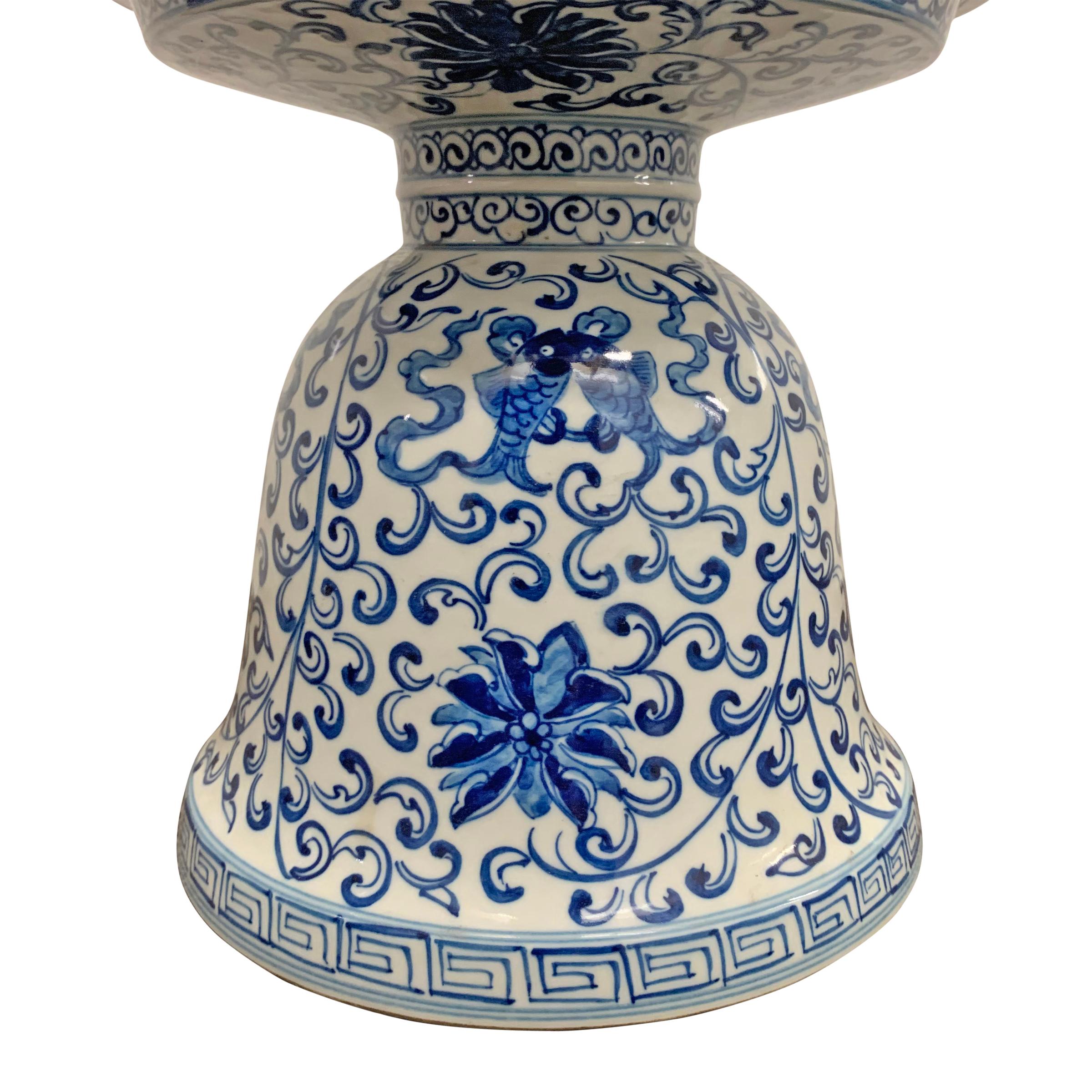 Pair of Chinese Blue and White Lamps 2