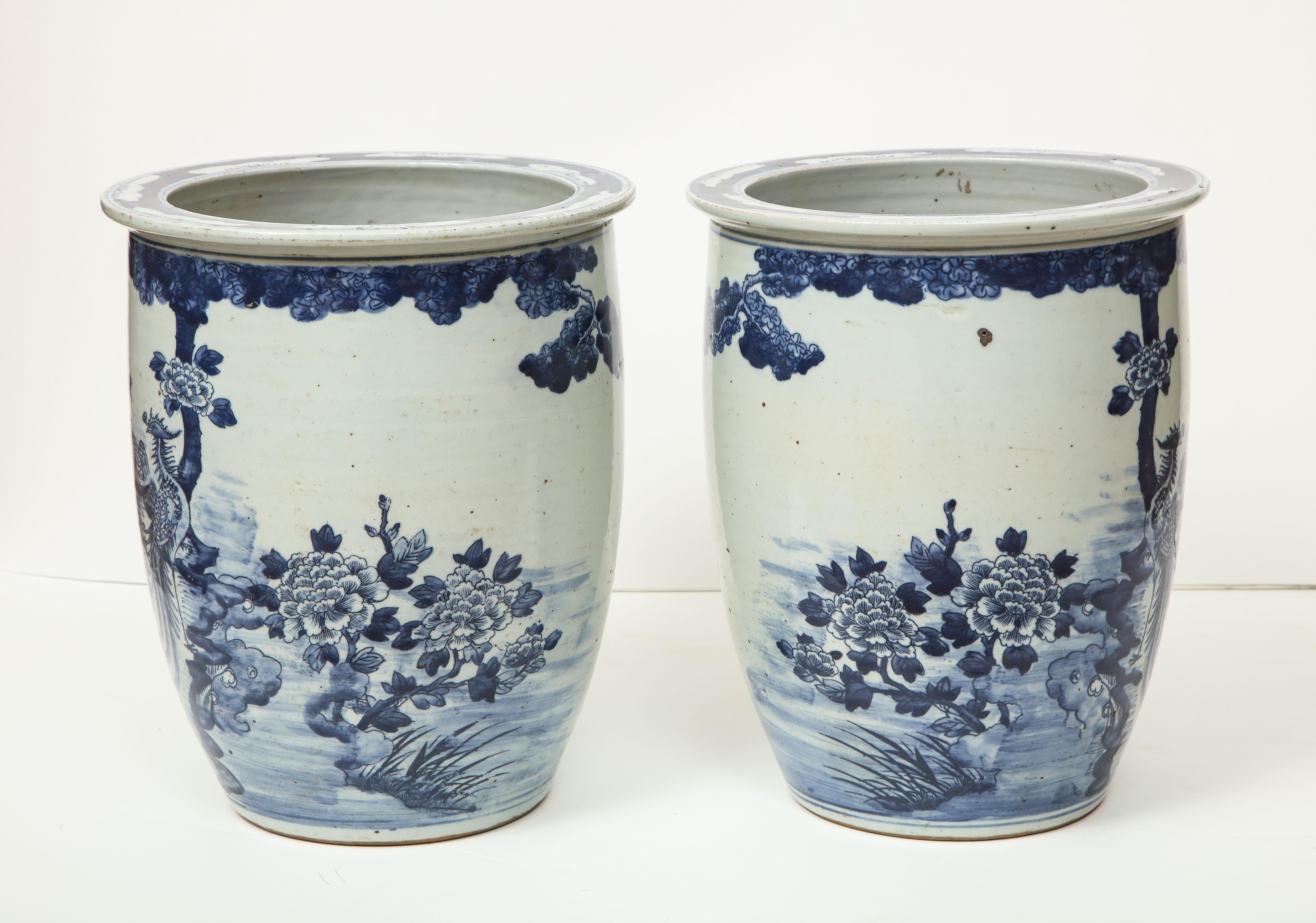 Pair of Chinese Blue and White Planters 5