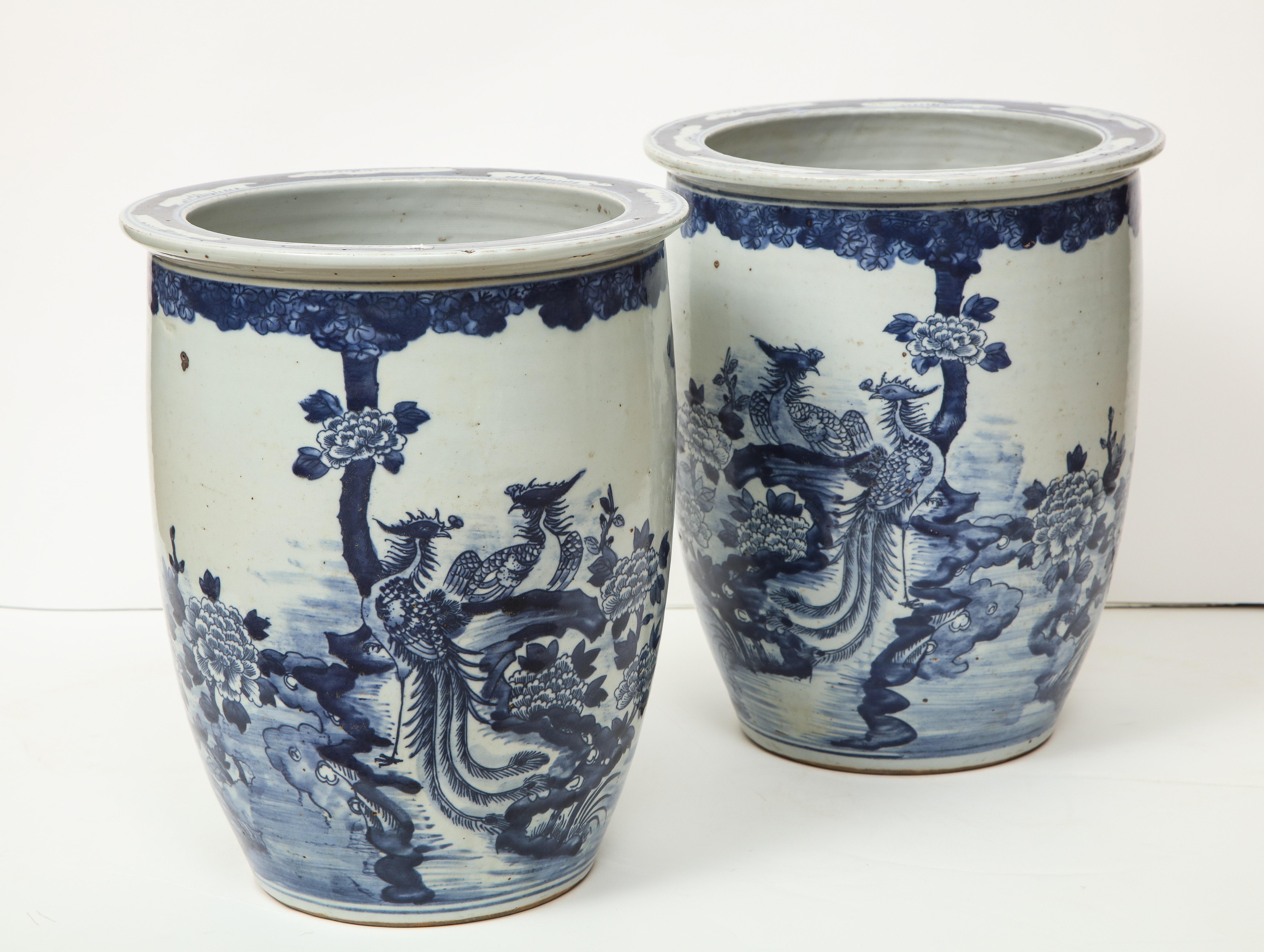 Pair of Chinese Blue and White Planters 9
