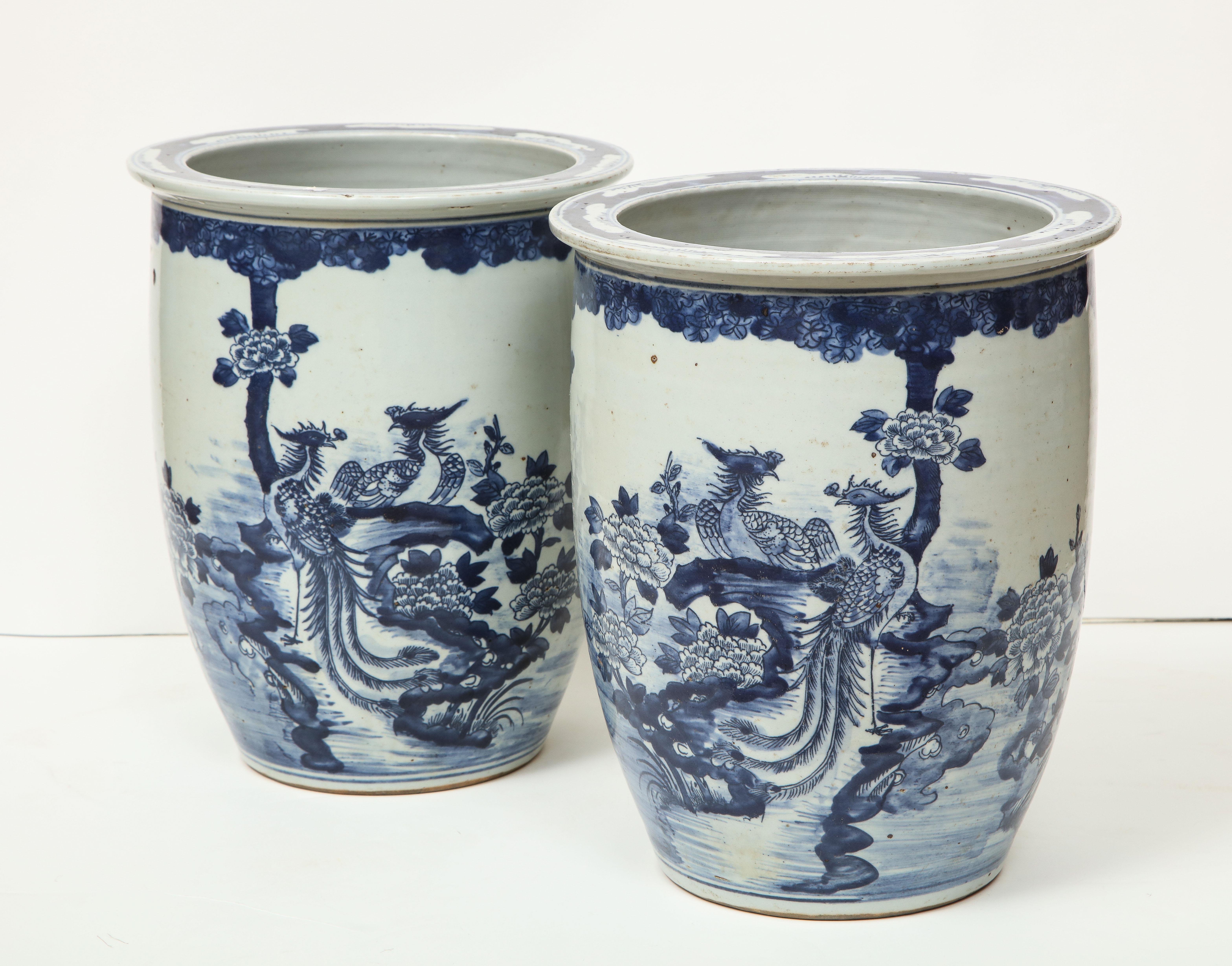 Pair of Chinese Blue and White Planters 10
