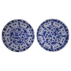 Pair Of Chinese Blue And White Plates, Kangxi Period China