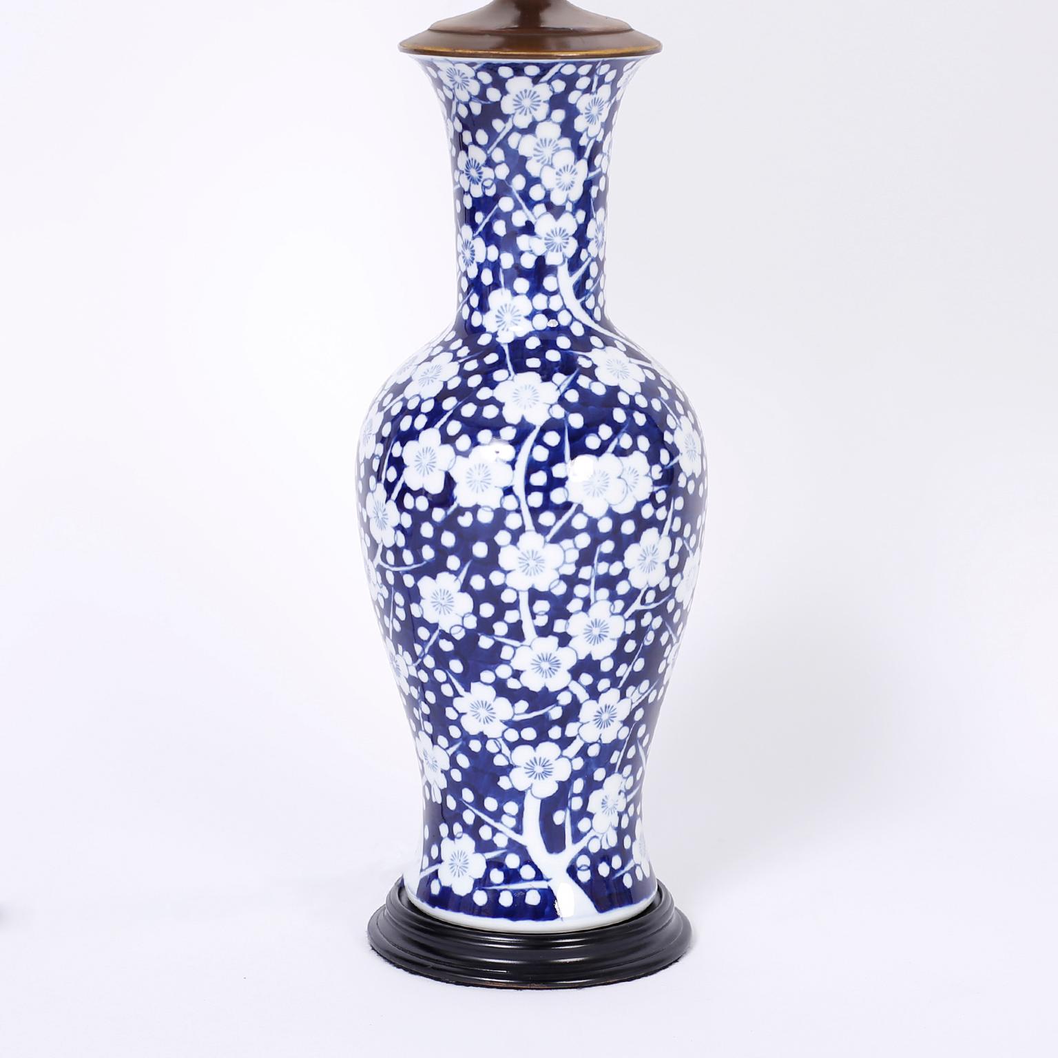 blue and white porcelain lamps for sale