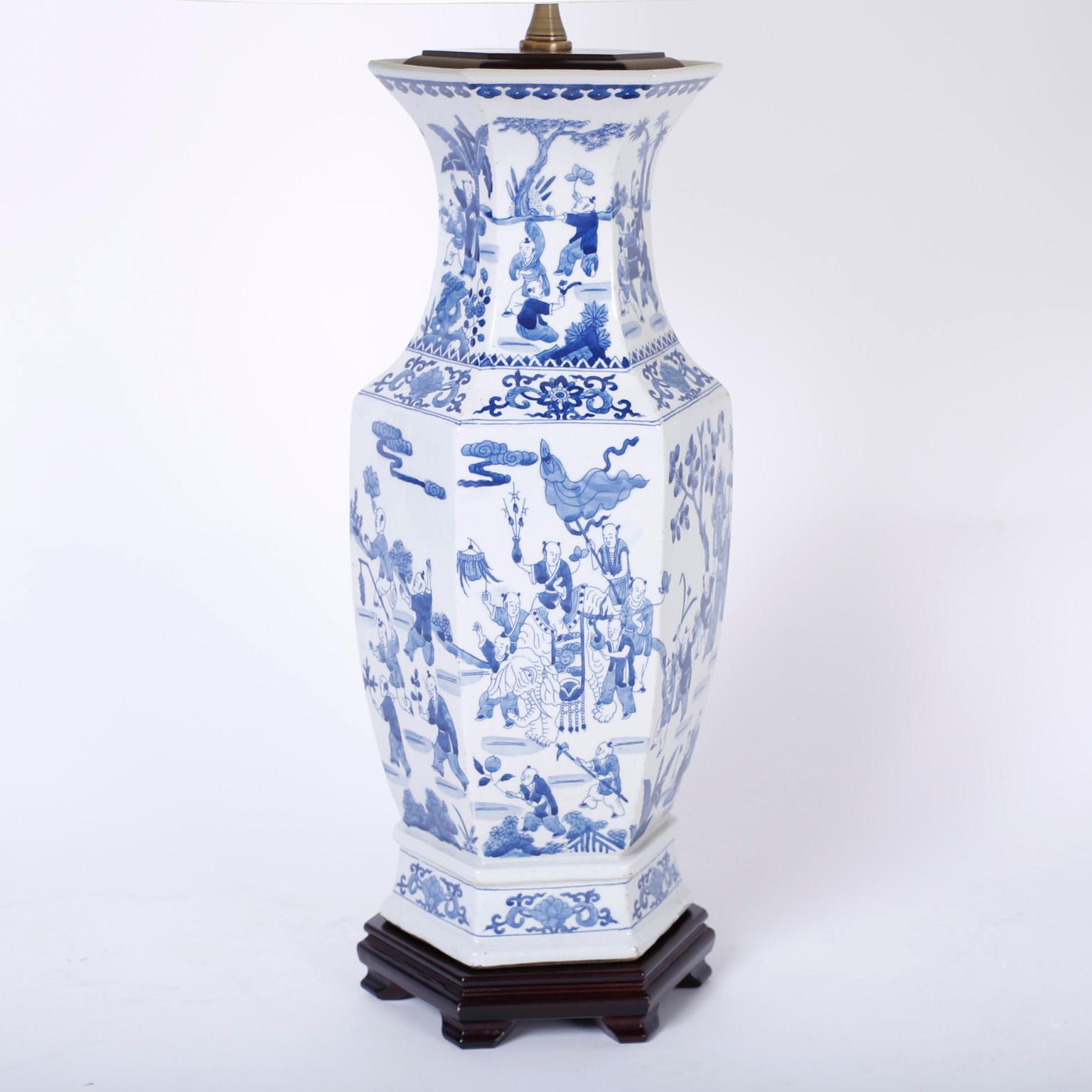 blue and white porcelain lamps