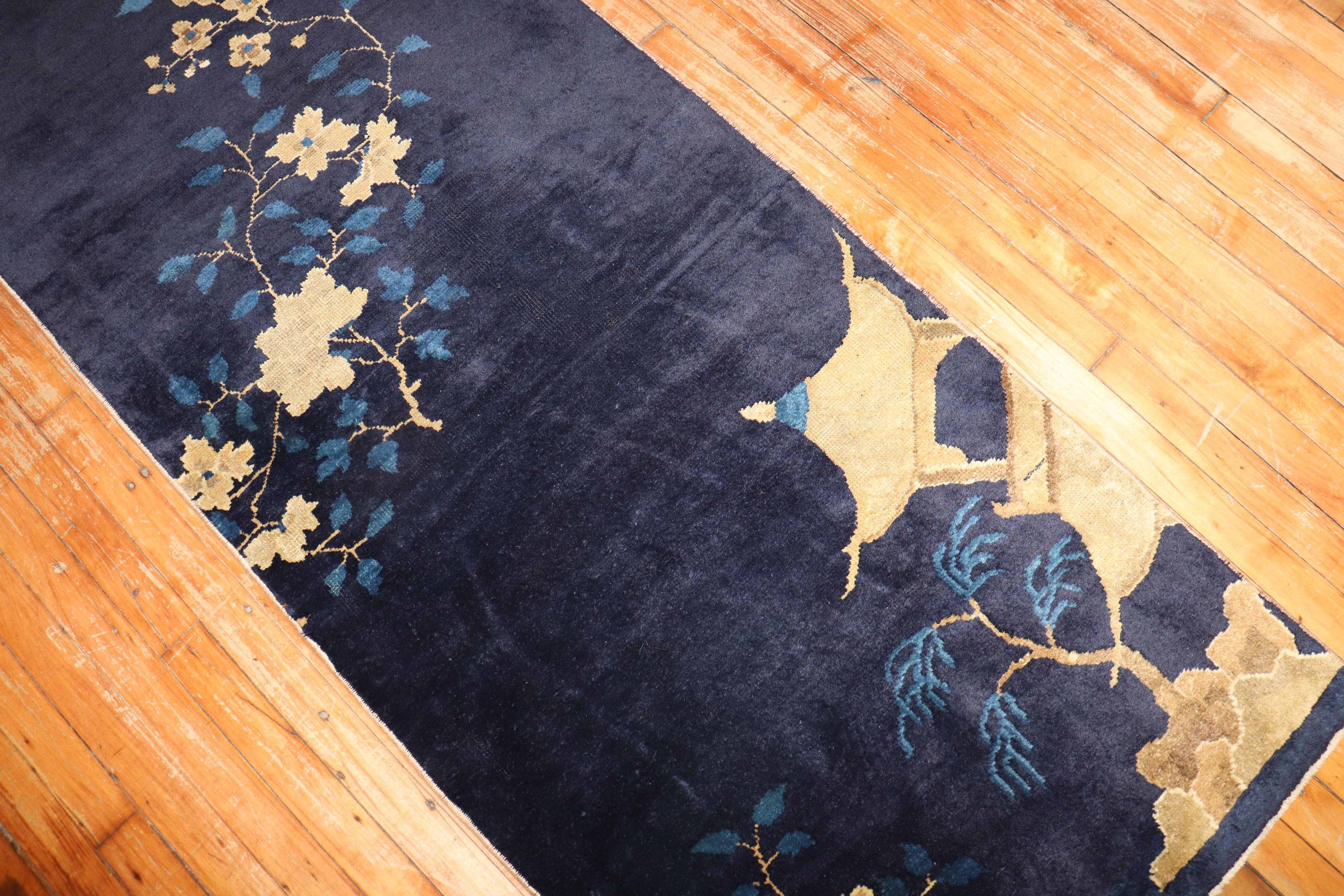 Paire de tapis de couloir chinois bleus de Pékin en vente 4