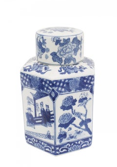 Pair of Chinese Blue/White Porcelain Ginger Jars