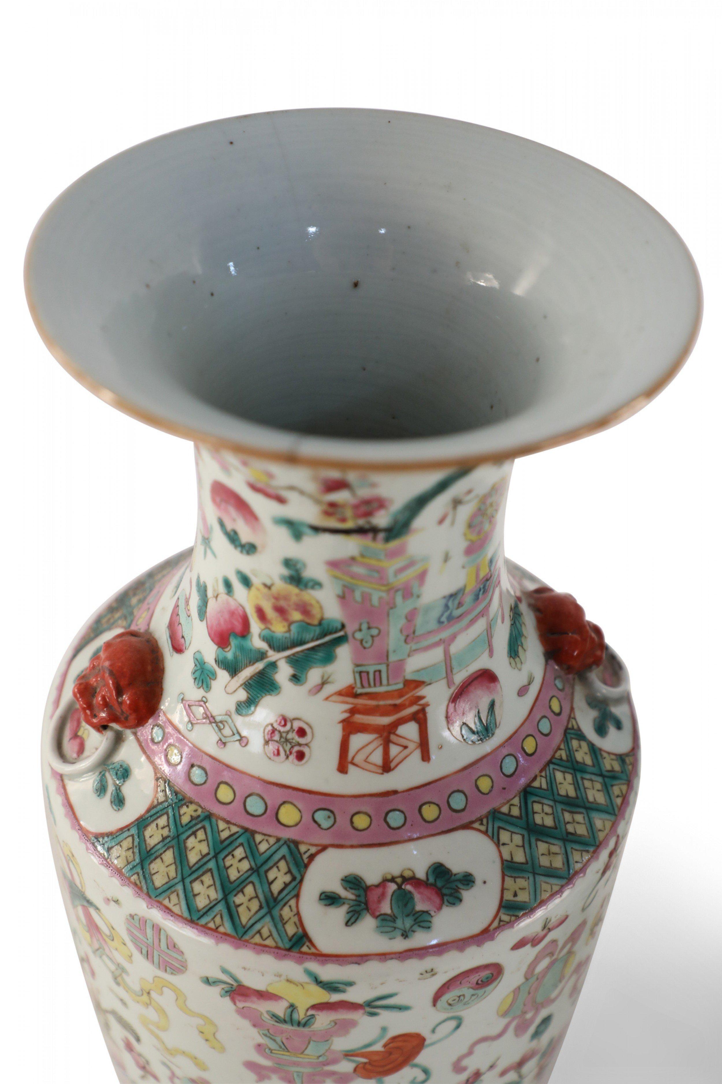 Pair of Chinese Bogu Pattern Lobed Porcelain Vases For Sale 6