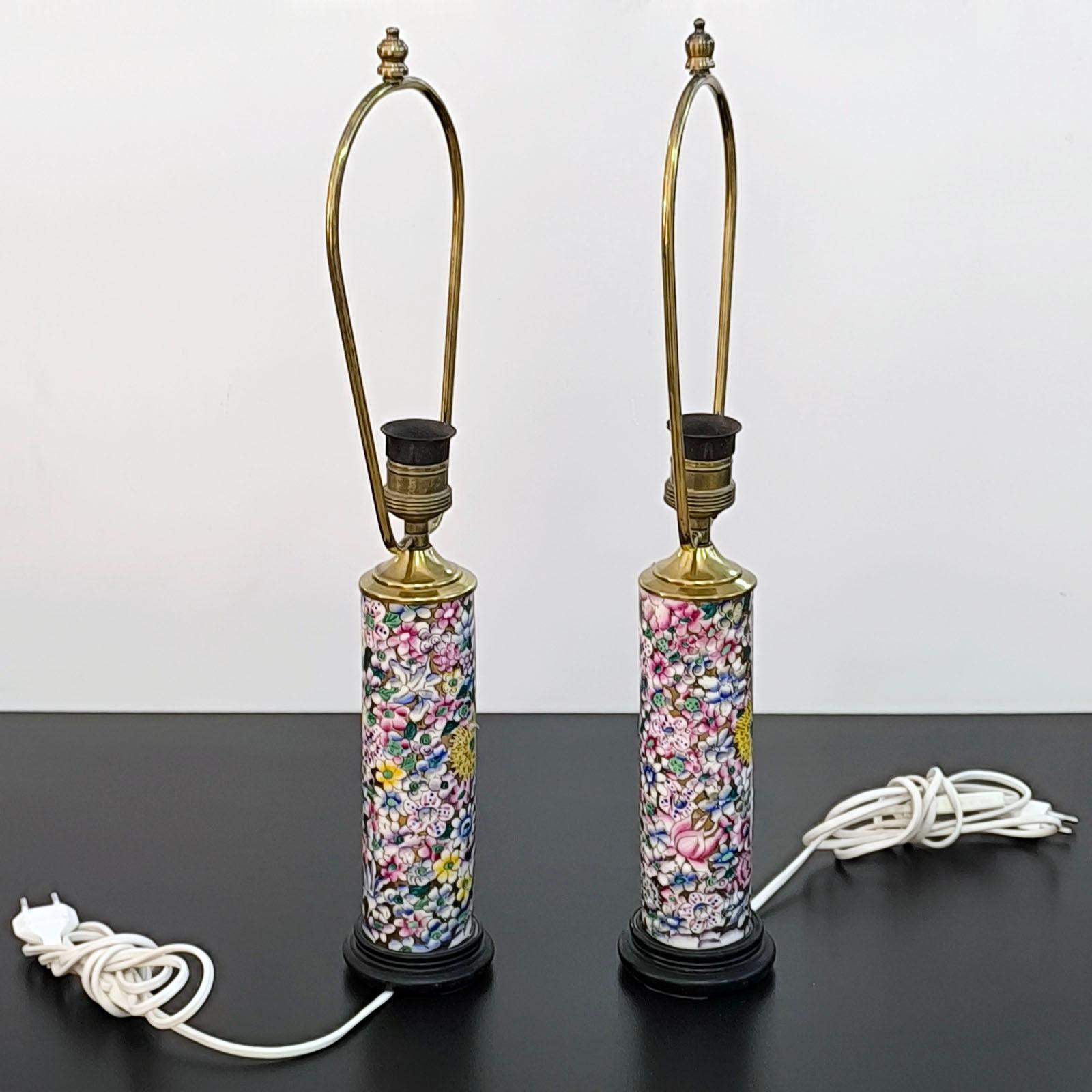 Pair of Chinese Bruh Vases Made into Table Lamps In Excellent Condition For Sale In Bochum, NRW