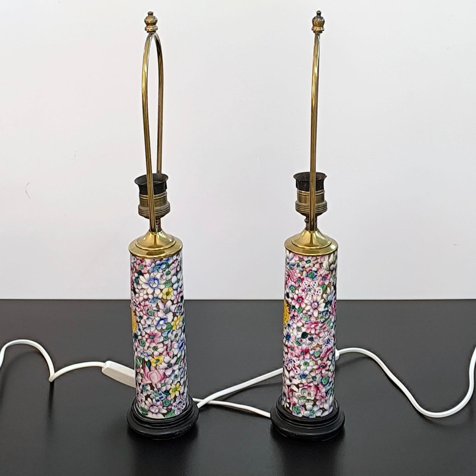 Silver Plate Pair of Chinese Bruh Vases Made into Table Lamps For Sale