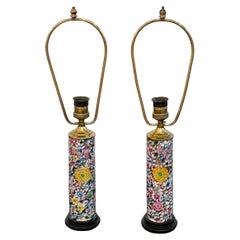 Vintage Pair of Chinese Bruh Vases Made into Table Lamps