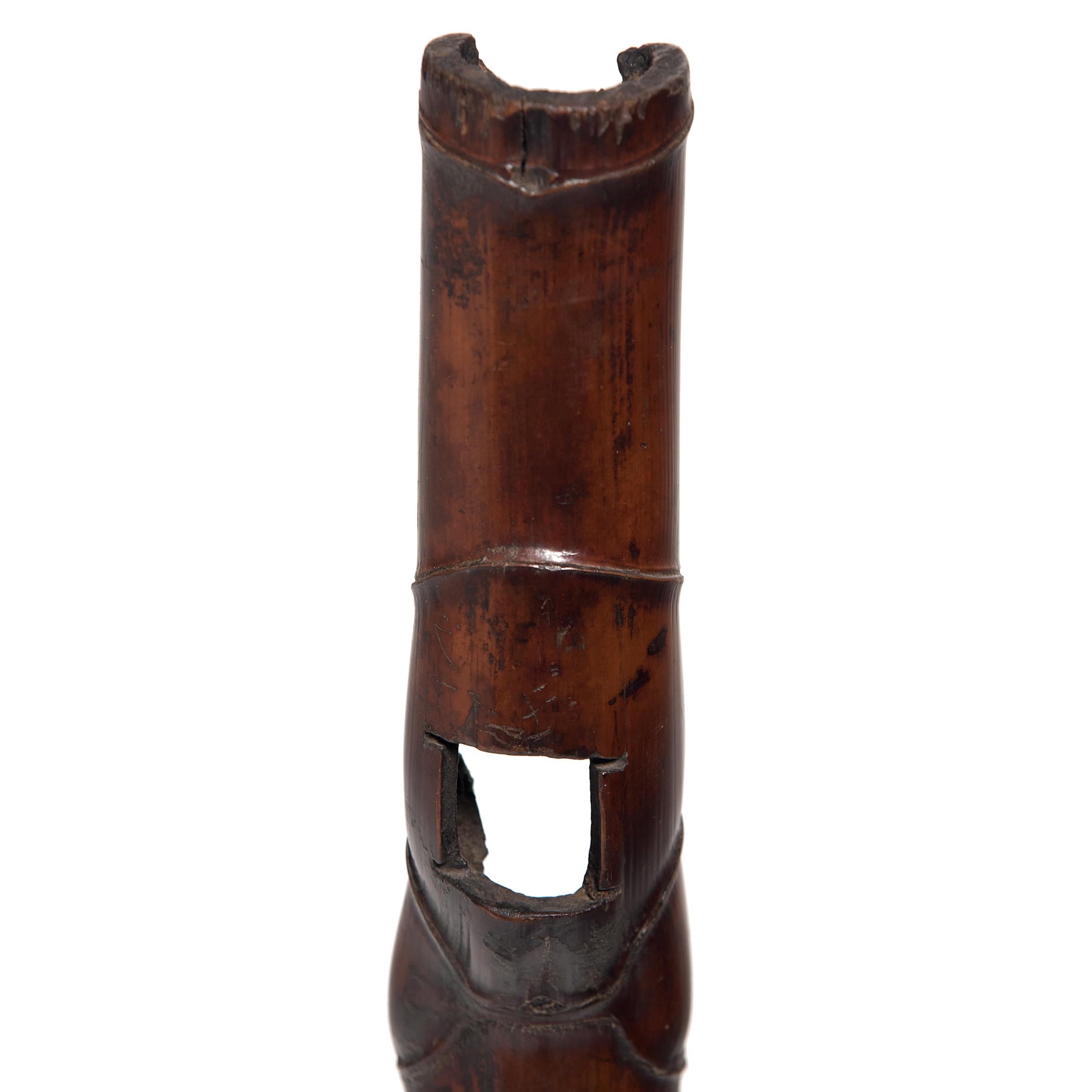 Pair of Chinese Buddha Belly Bamboo Pipes, circa 1900 For Sale 5