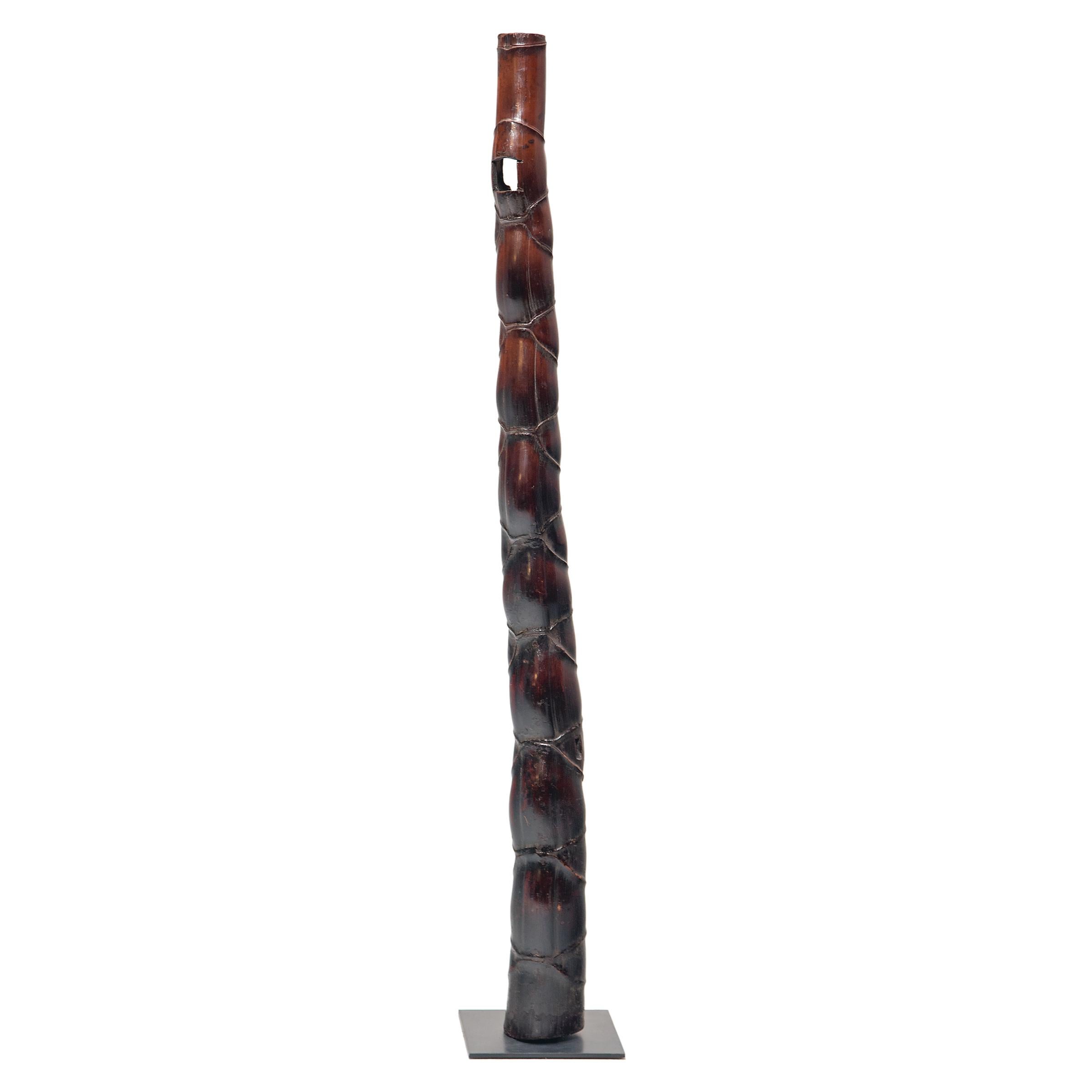 Pair of Chinese Buddha Belly Bamboo Pipes, circa 1900 For Sale 1