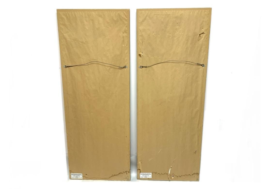 Wood Pair of Chinese Calligraphy Scrolls in Mark Humphrey Gallery Frames For Sale