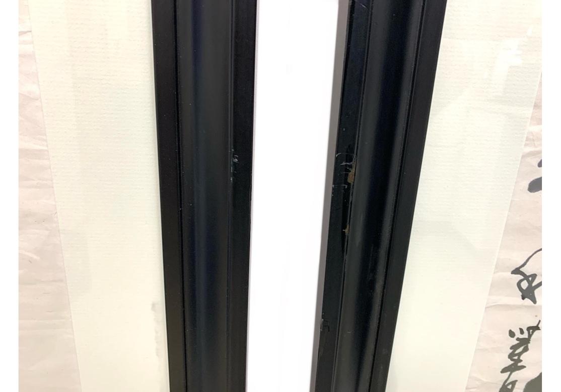 Pair of Chinese Calligraphy Scrolls in Mark Humphrey Gallery Frames For Sale 1