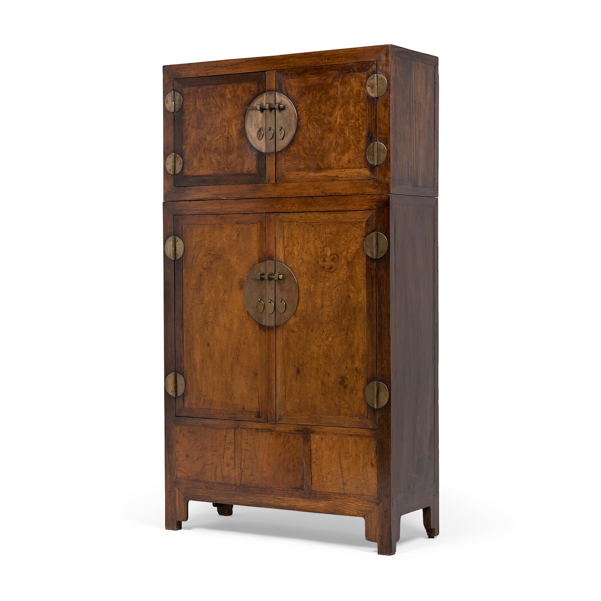 Pair of Chinese Camphor Burl Compound Cabinets, c. 1850 For Sale 8