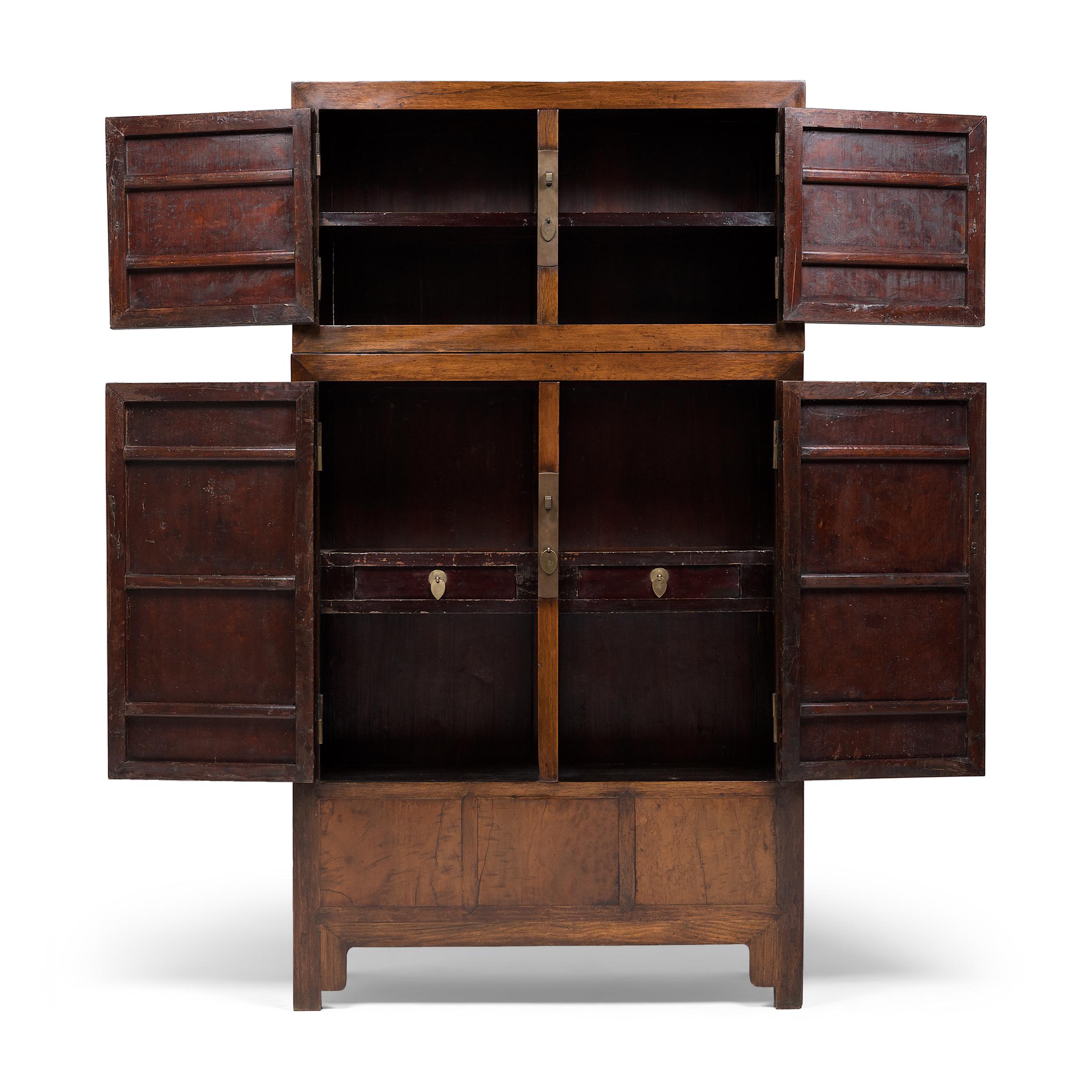 Pair of Chinese Camphor Burl Compound Cabinets, c. 1850 For Sale 9