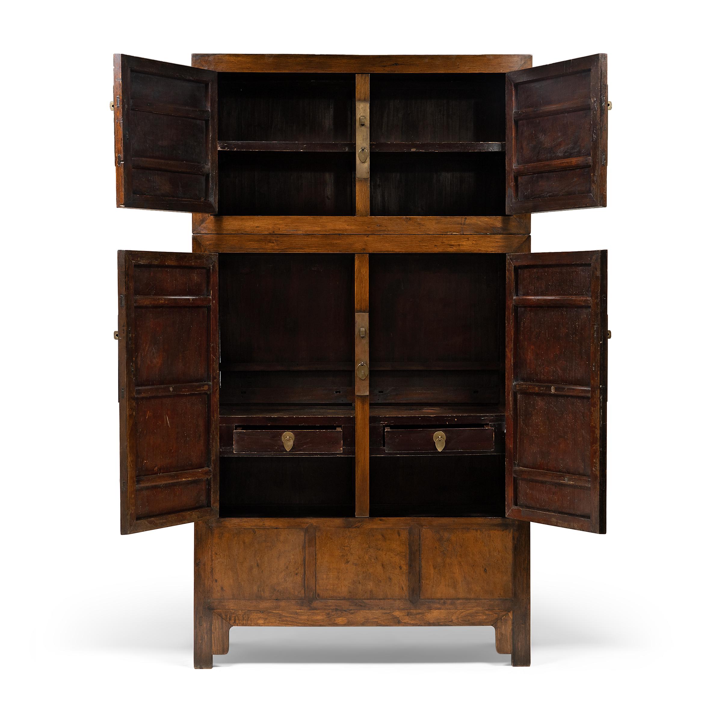 Pair of Chinese Camphor Burl Compound Cabinets, c. 1850 For Sale 1