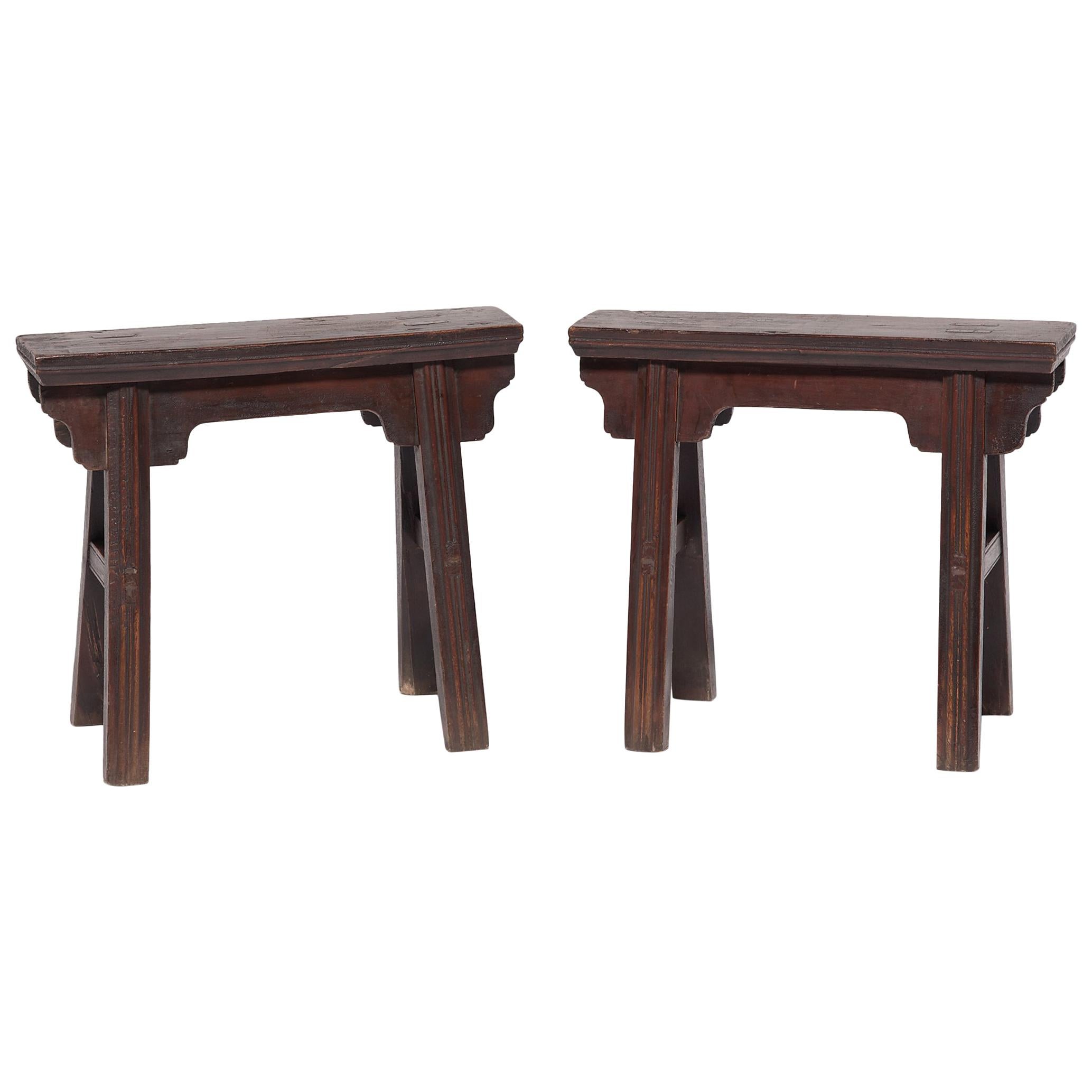 Pair of Chinese Carriage Benches
