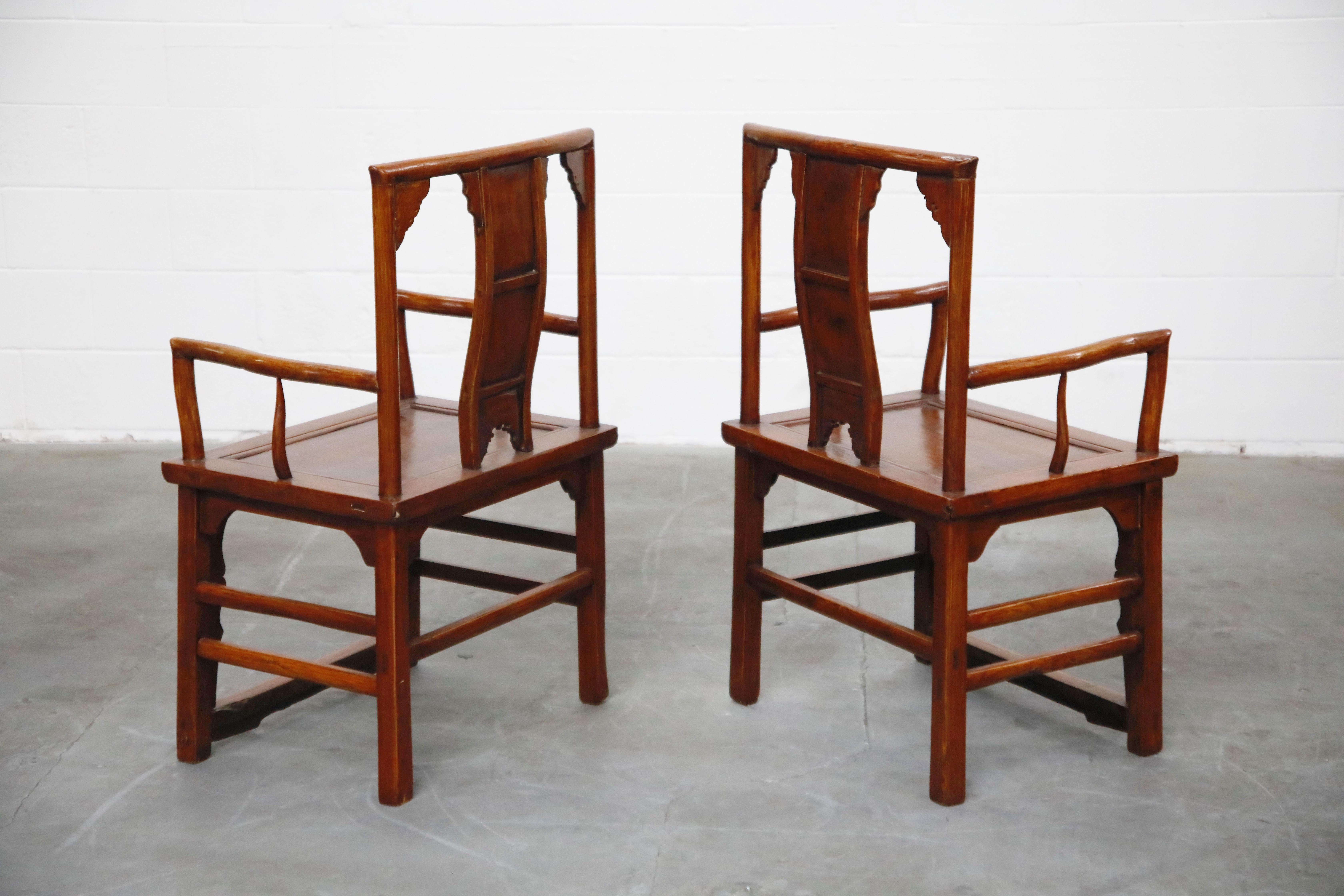 Unknown Pair of 20th Century Chinese Hardwood Carved Armchairs - NO RESERVE
