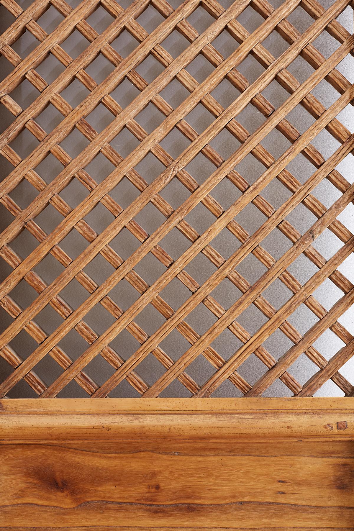 Pair of Chinese Carved Elm Lattice Door Panels 5