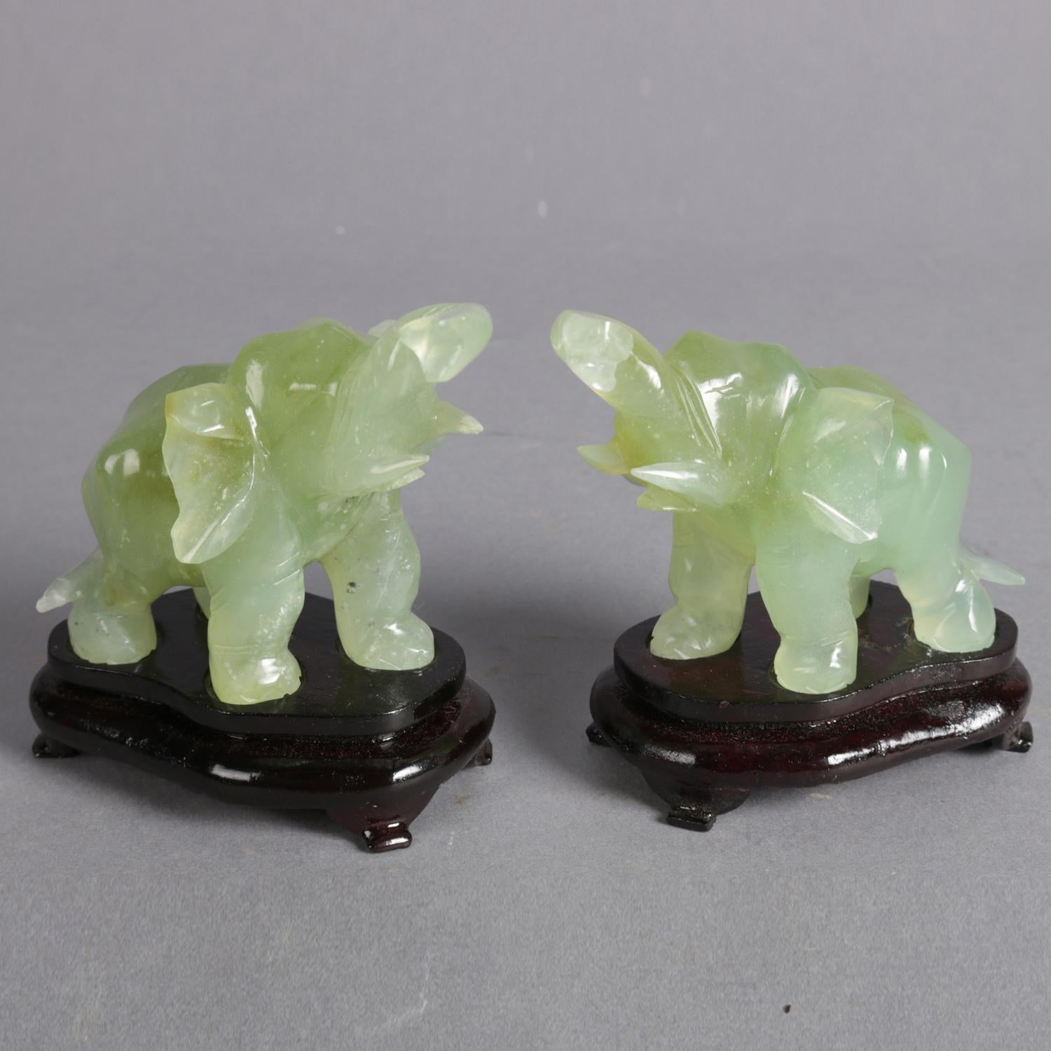 Pair of Chinese Carved Jade 