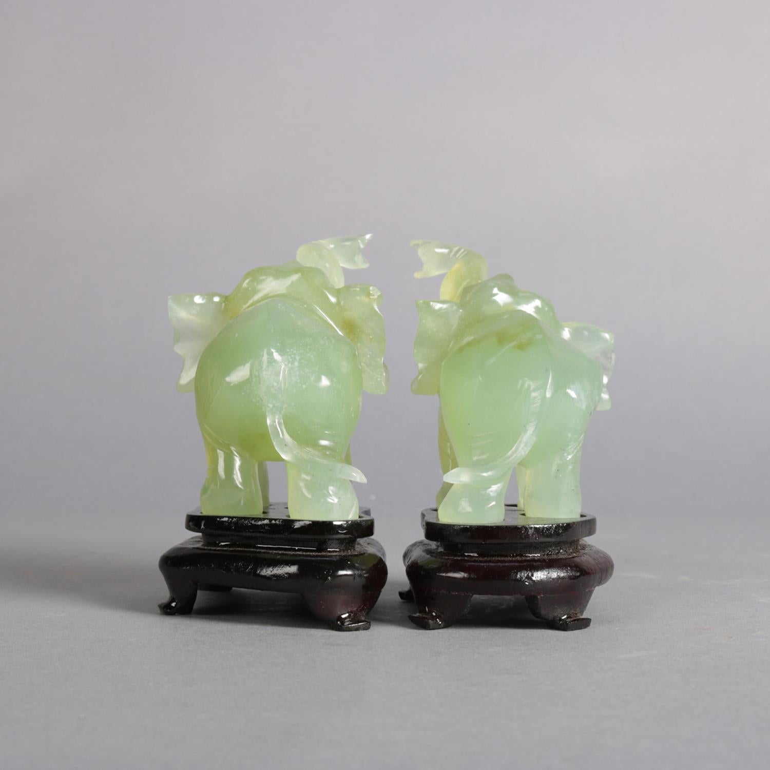 Pair of Chinese Carved Jade 