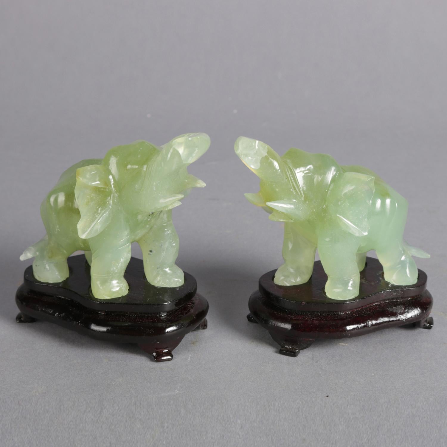 Pair of Chinese Carved Jade 
