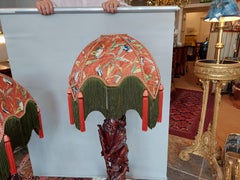 Pair of Chinese carved root wood figural lamp bases