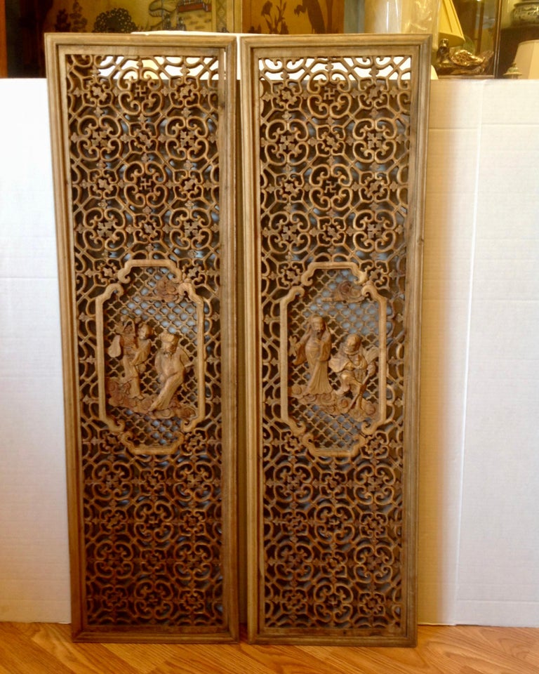 Pair of Chinese Carved Wall Panels at 1stDibs chinese wall panels