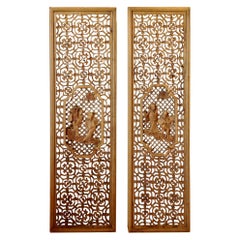 Pair of Chinese Carved Wall Panels