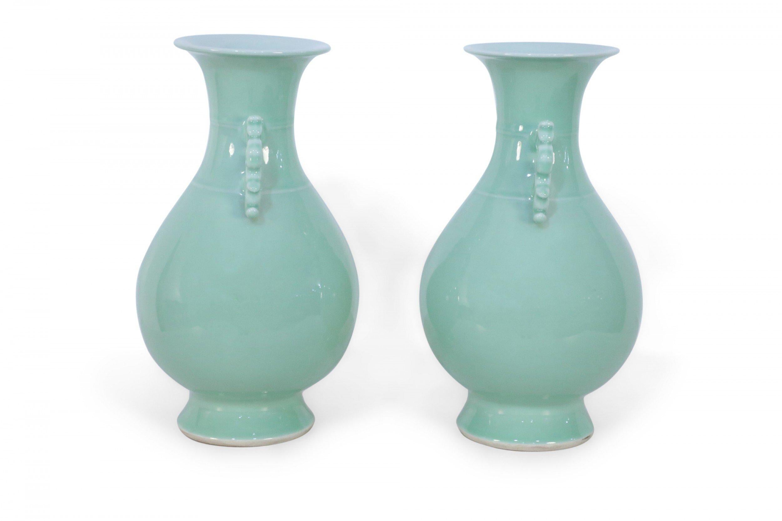 Pair of Chinese Celadon Balluster Vases 1