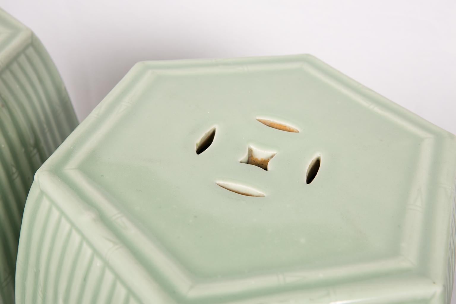 Pair of Chinese Celadon Garden Seats  2