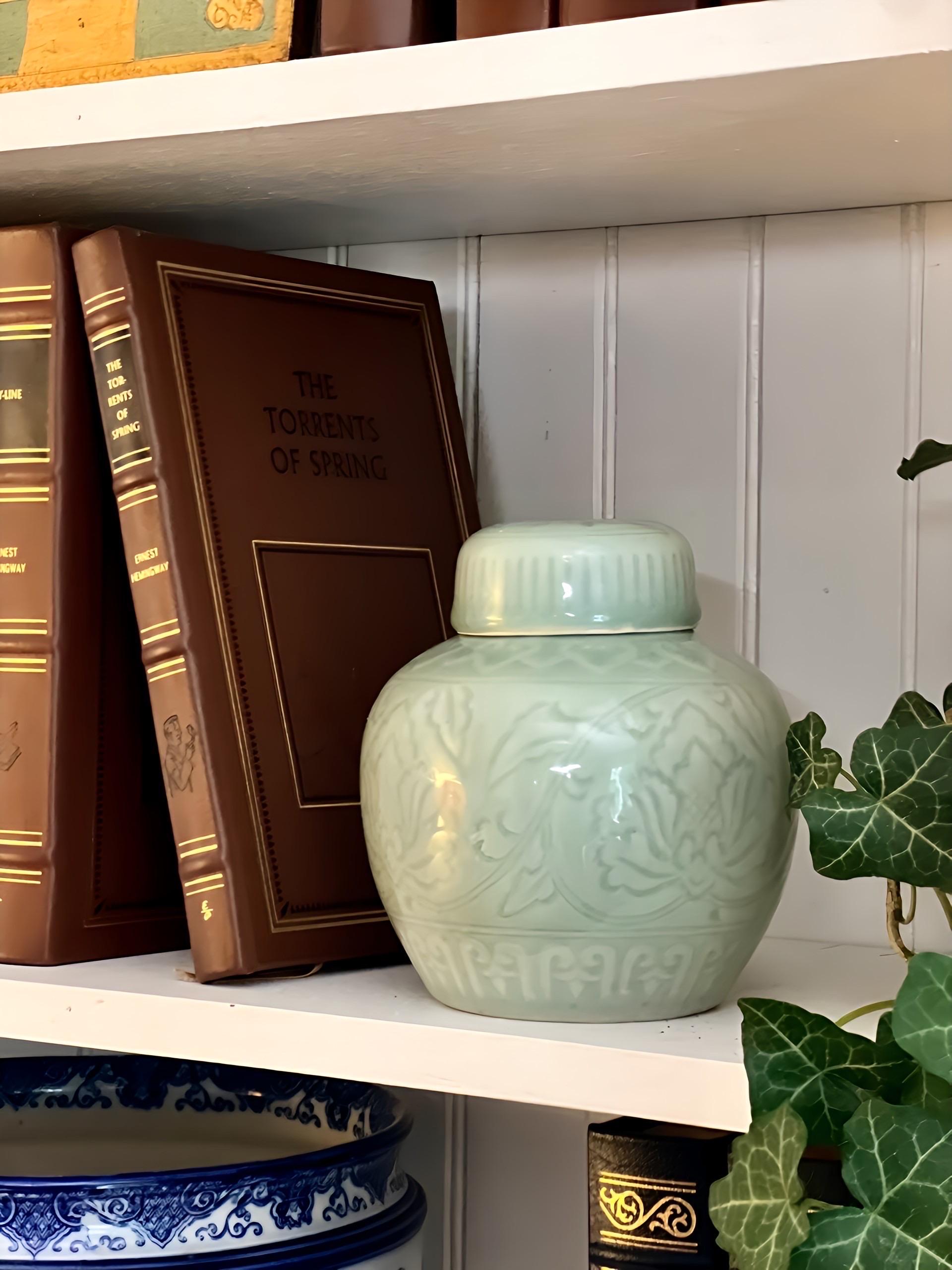 Pair of Chinese Celadon Ginger Jars, 1960s For Sale 8