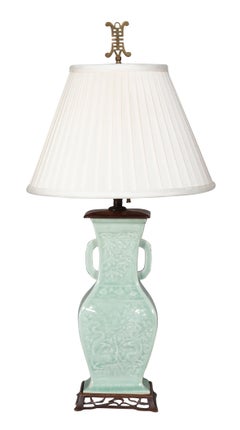 Pair of Chinese Celadon Table Lamps