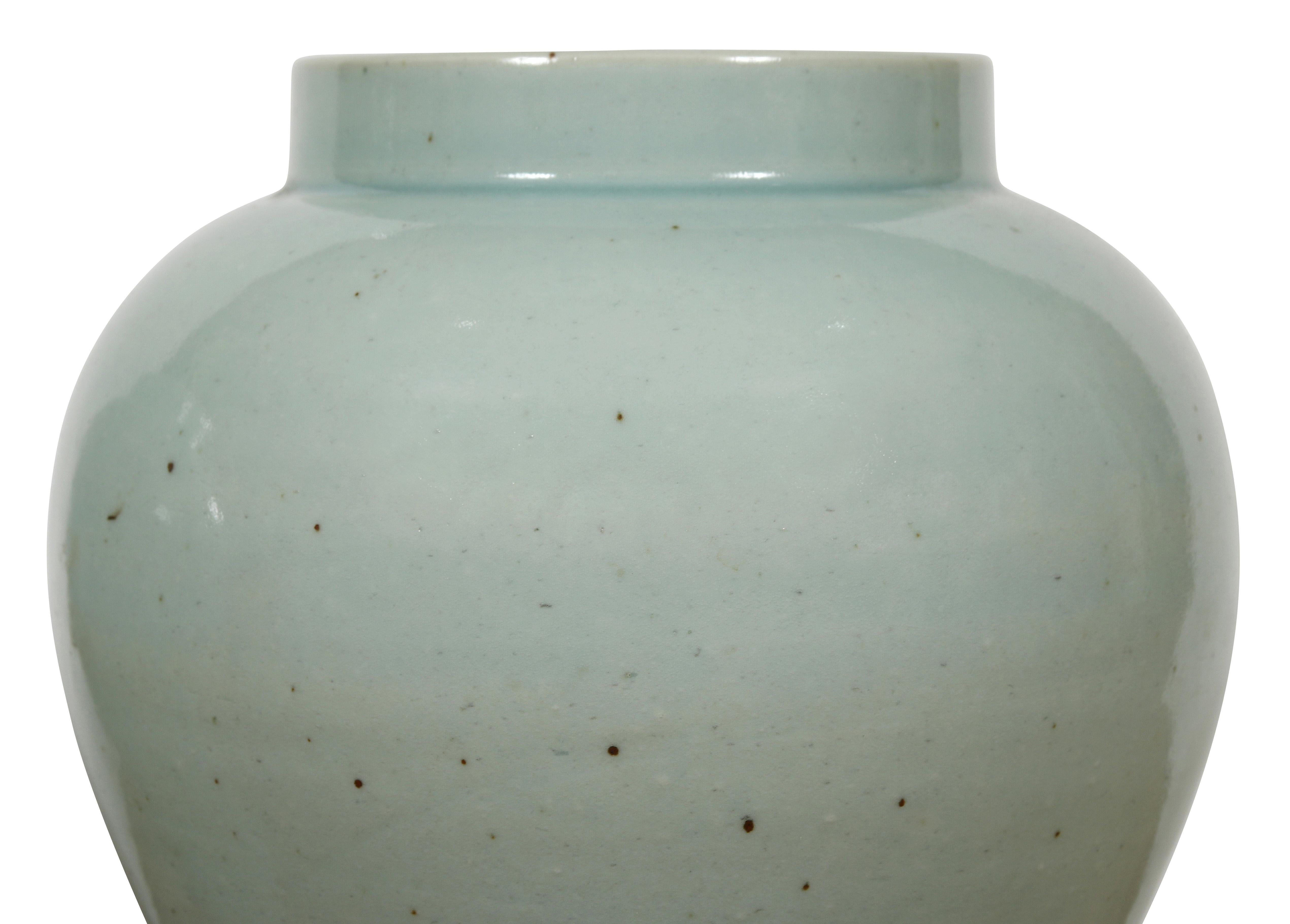 Contemporary Chinese Celadon Vase For Sale