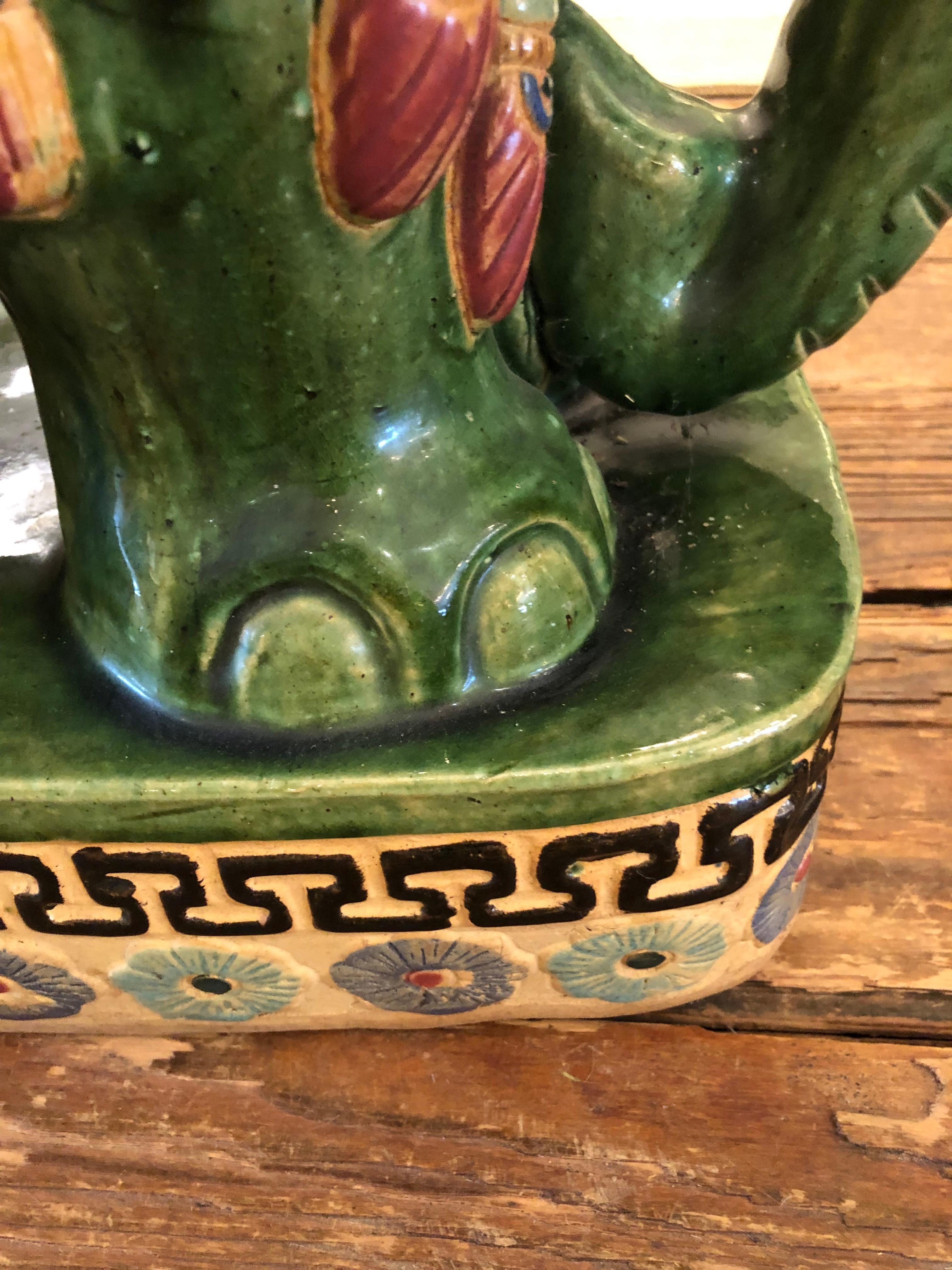 Paar chinesische Keramik-Garten- und Terrassen-Beistelltische in Elefantenform im Angebot 2