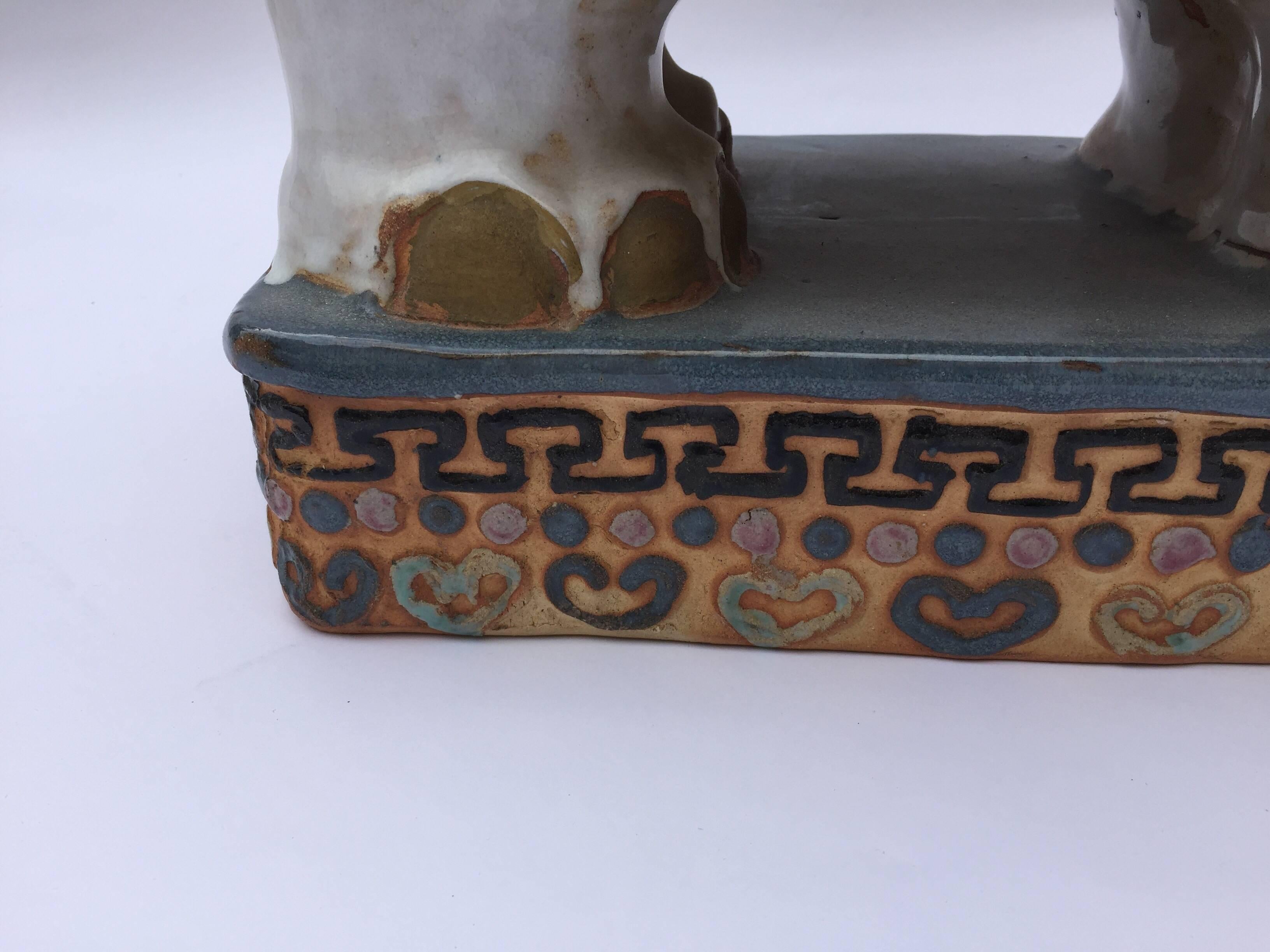 20th Century Pair of Chinese Ceramic White Elephant Outdoor Garden Stools