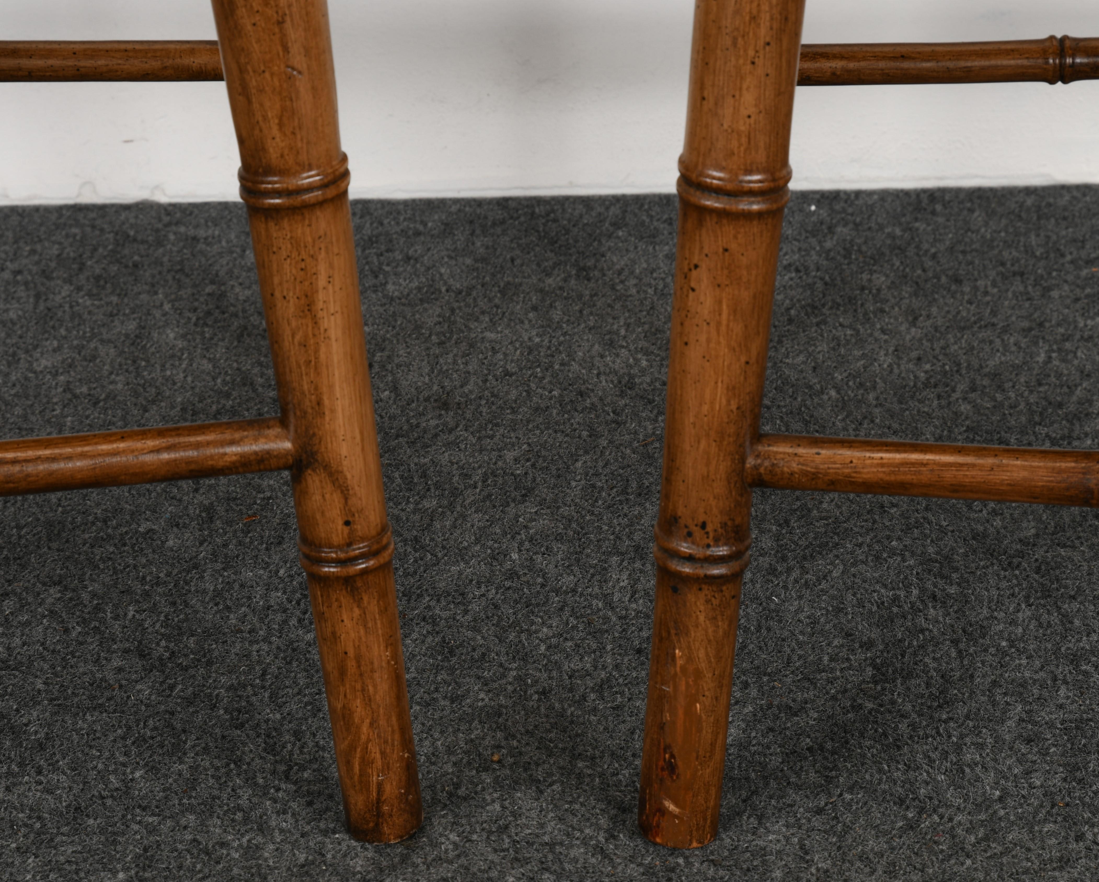 Pair of Chinese Chippendale Faux Bamboo Chairs, 1960s 4