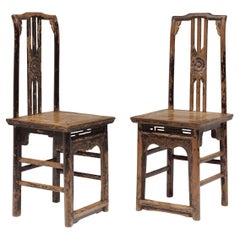 Pair of Chinese Chrysanthemum Lady's Chair, c. 1800