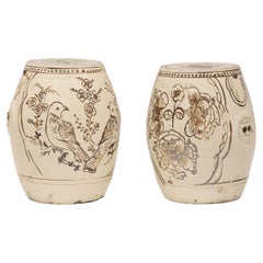 Pair of Chinese Cizhou Glazed Drums, c. 1900
