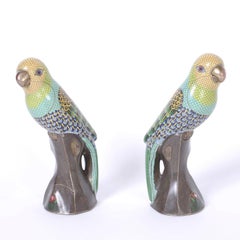 Pair of Chinese Cloisonné Birds