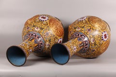 pair of Chinese cloisonné bottle vases